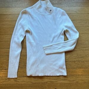 Lauren Ralph Lauren Cream Ribbed Turtleneck
